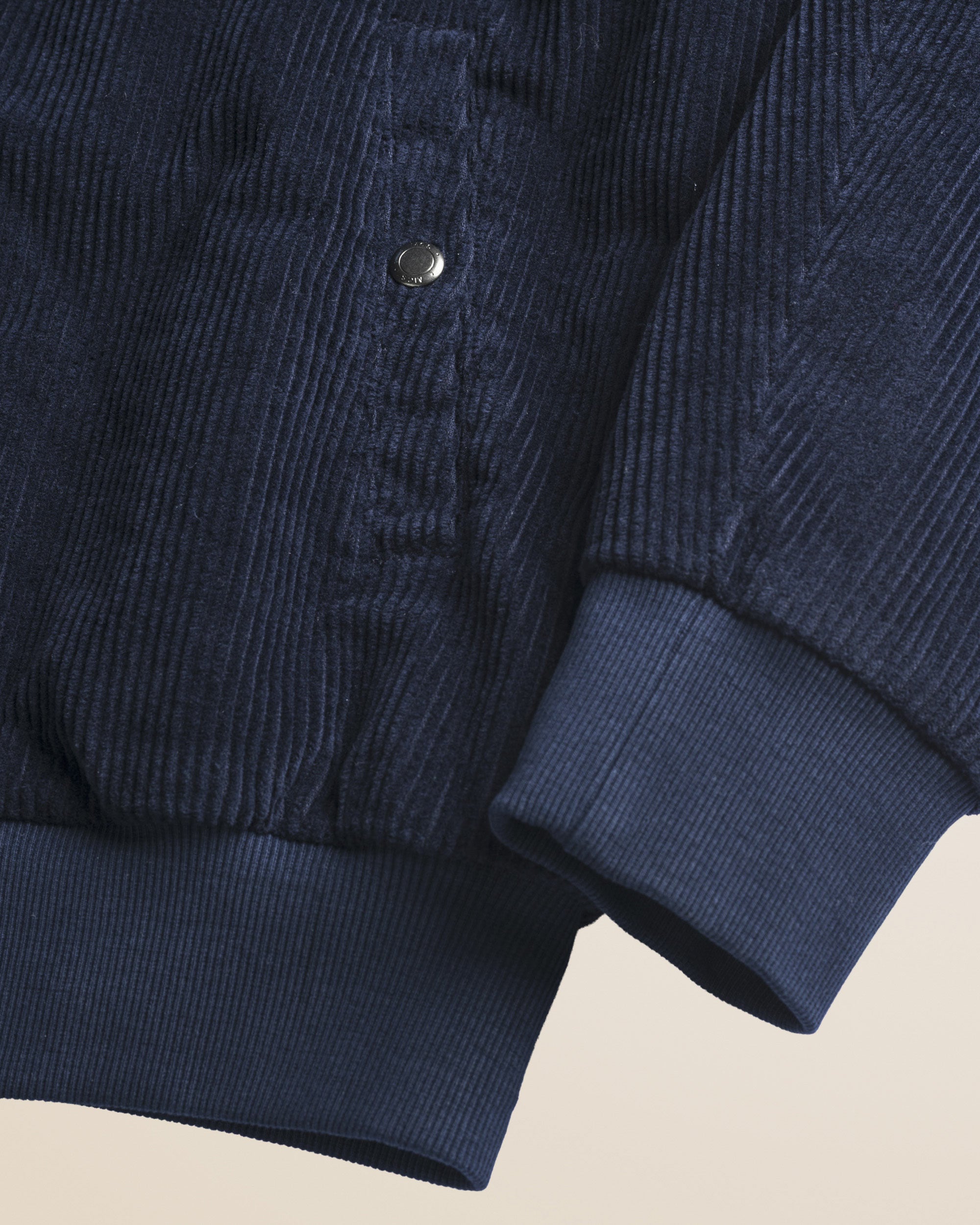 Giacca Harrington in Velluto a Coste Imbottita dettaglio manica - Navy Blue