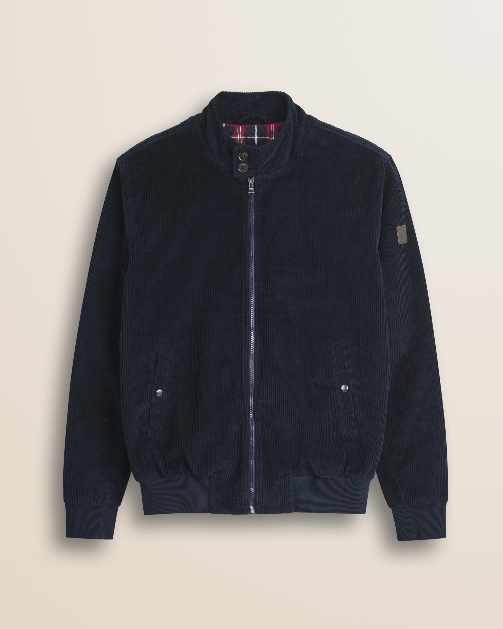 Giacca Harrington in Velluto a Coste Imbottita fronte - Navy Blue