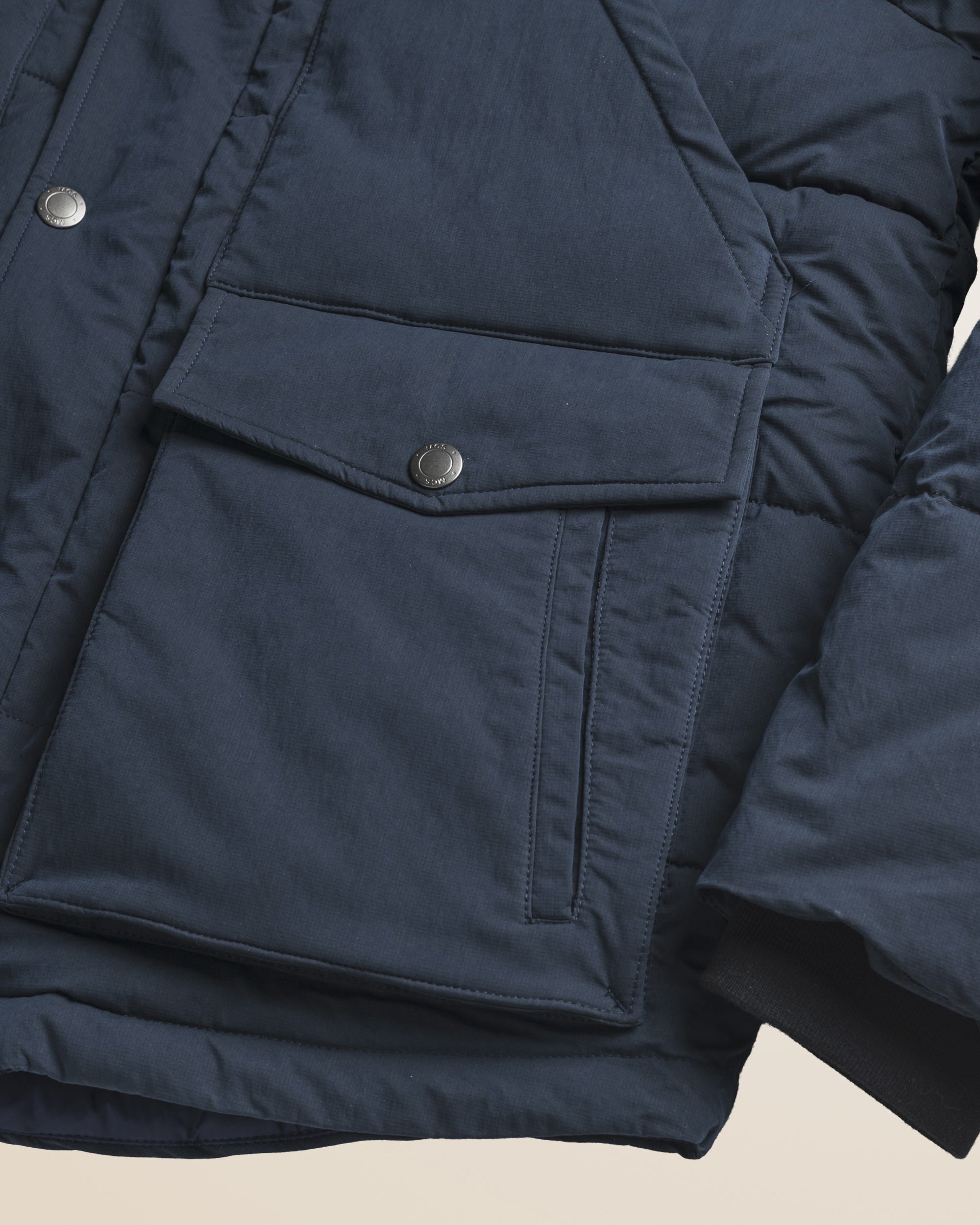 Giacca in Ripstop Imbottita Trapuntata dettaglio manica - Navy Blue