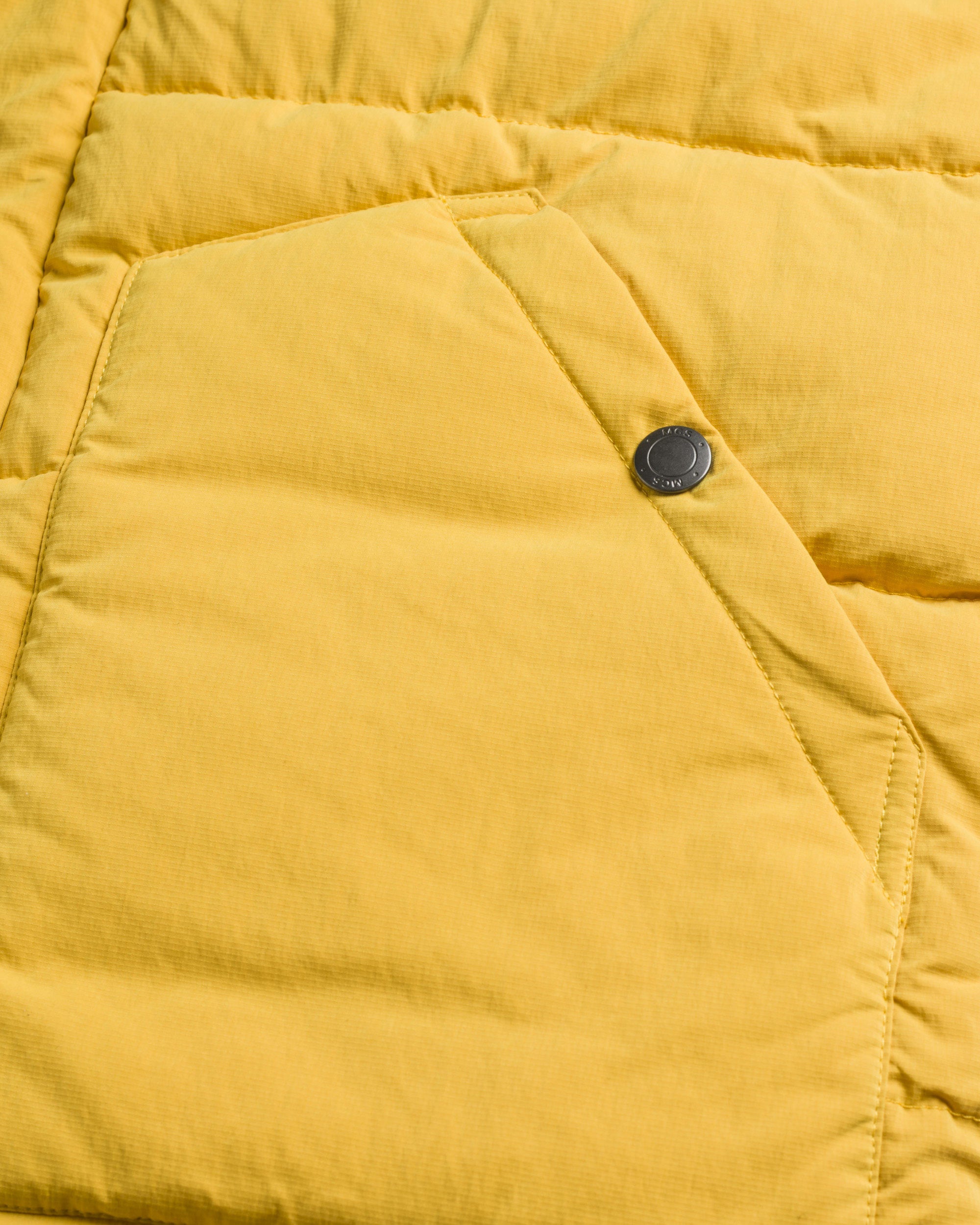 Gilet in Ripstop Imbottito Trapuntato dettaglio tasca - Yellow