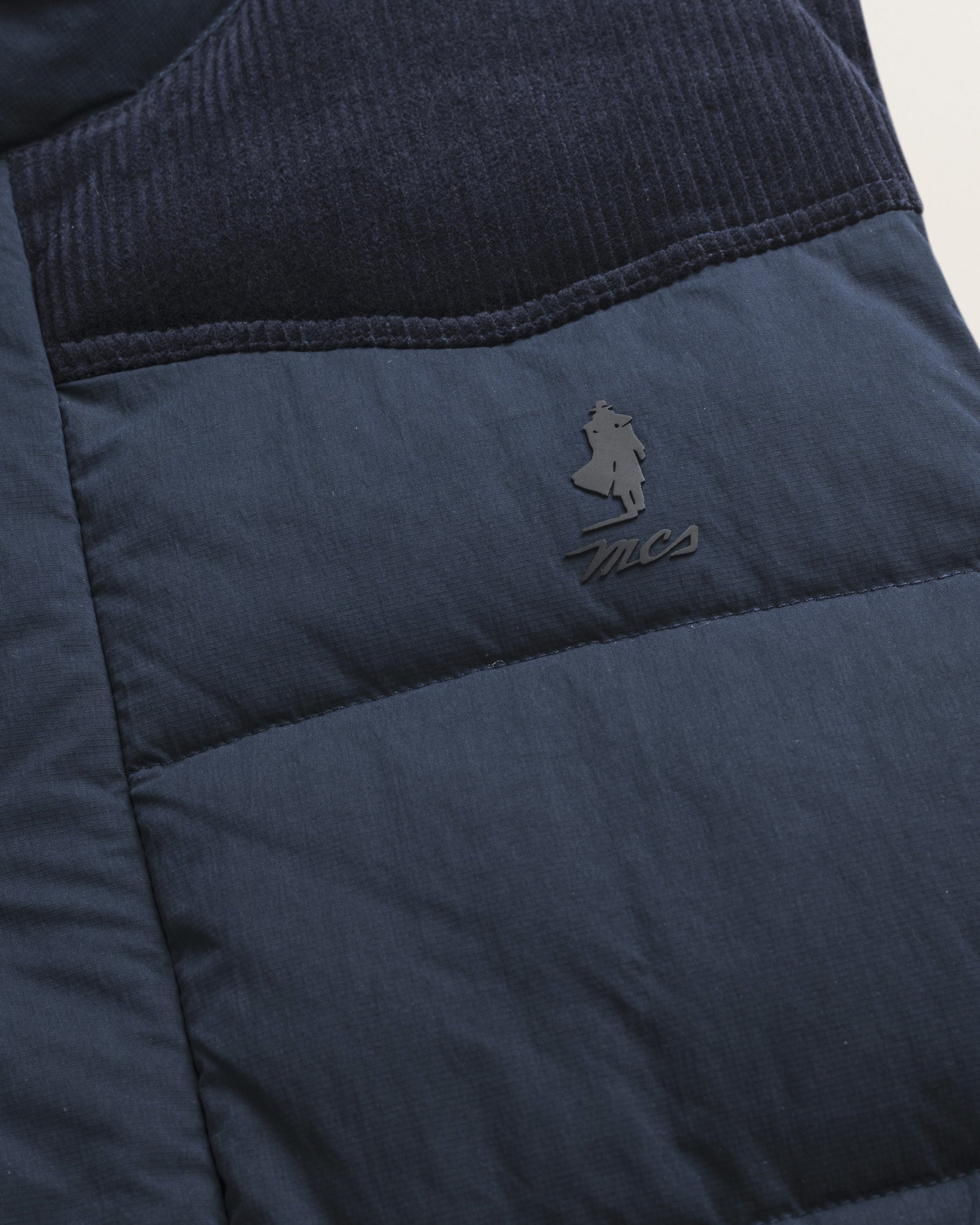 Gilet in Ripstop Imbottito Trapuntato dettaglio logo - Navy Blue