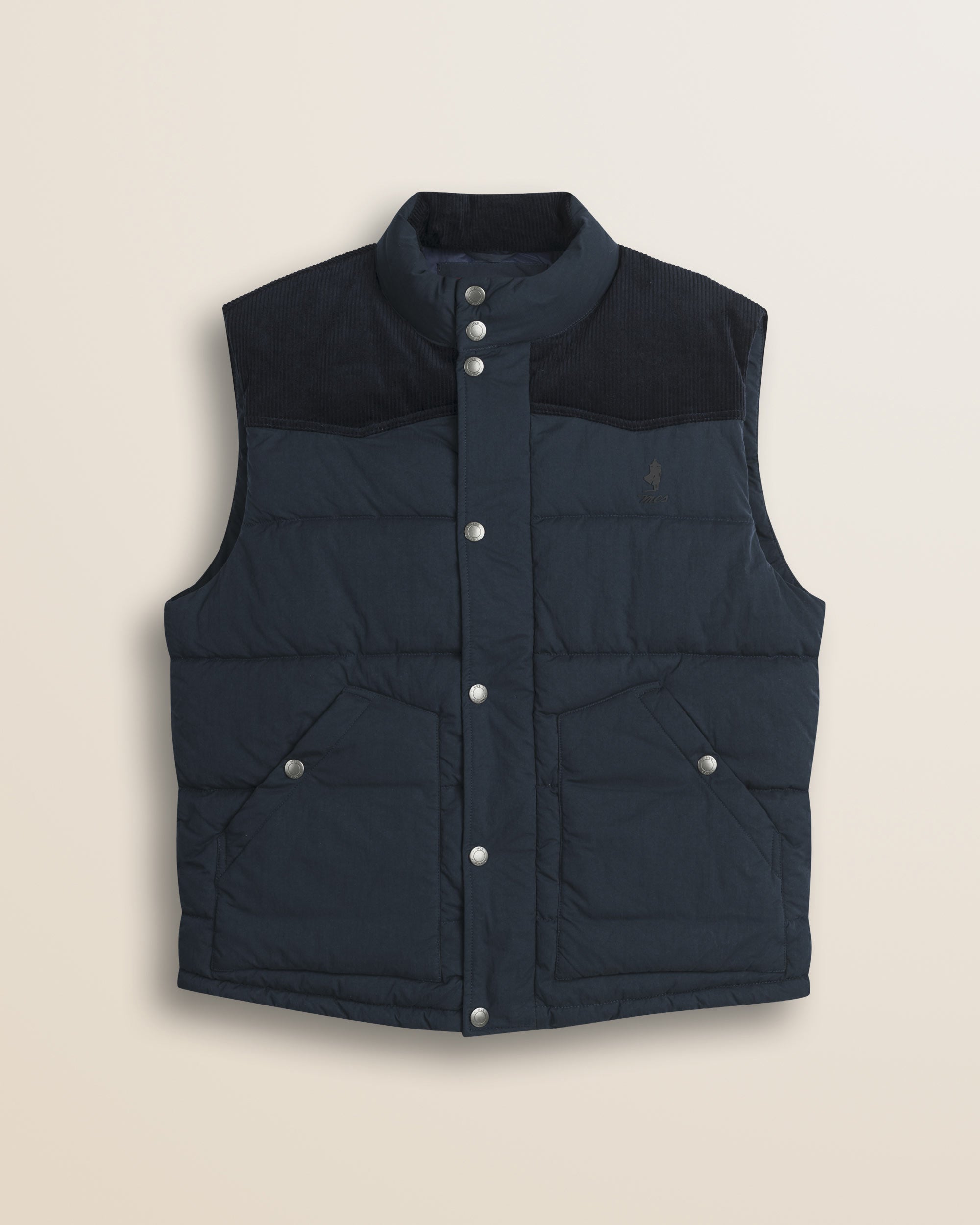 Gilet in Ripstop Imbottito Trapuntato fronte - Navy Blue