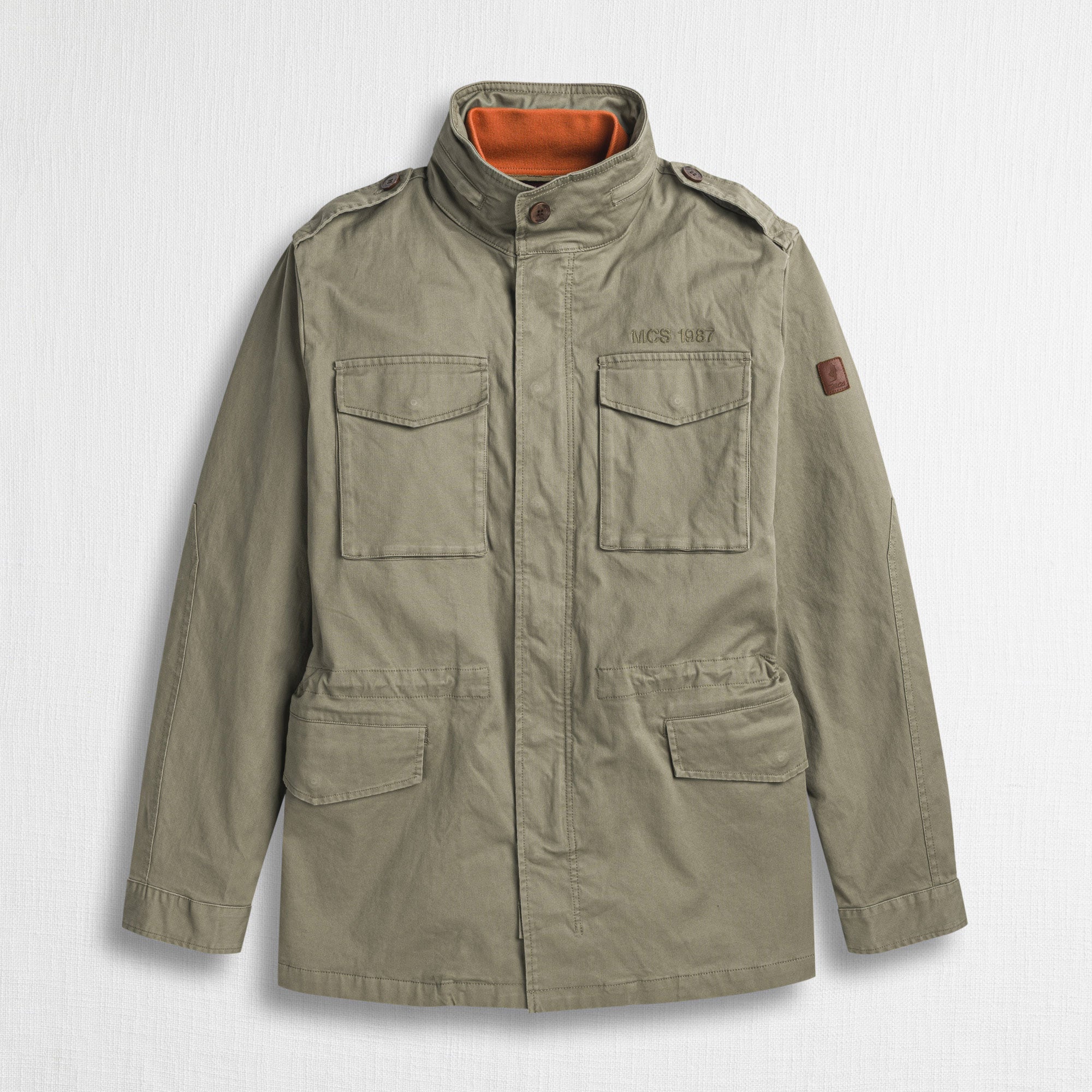 Field Jacket in Cotone Pesante - Autumn Green