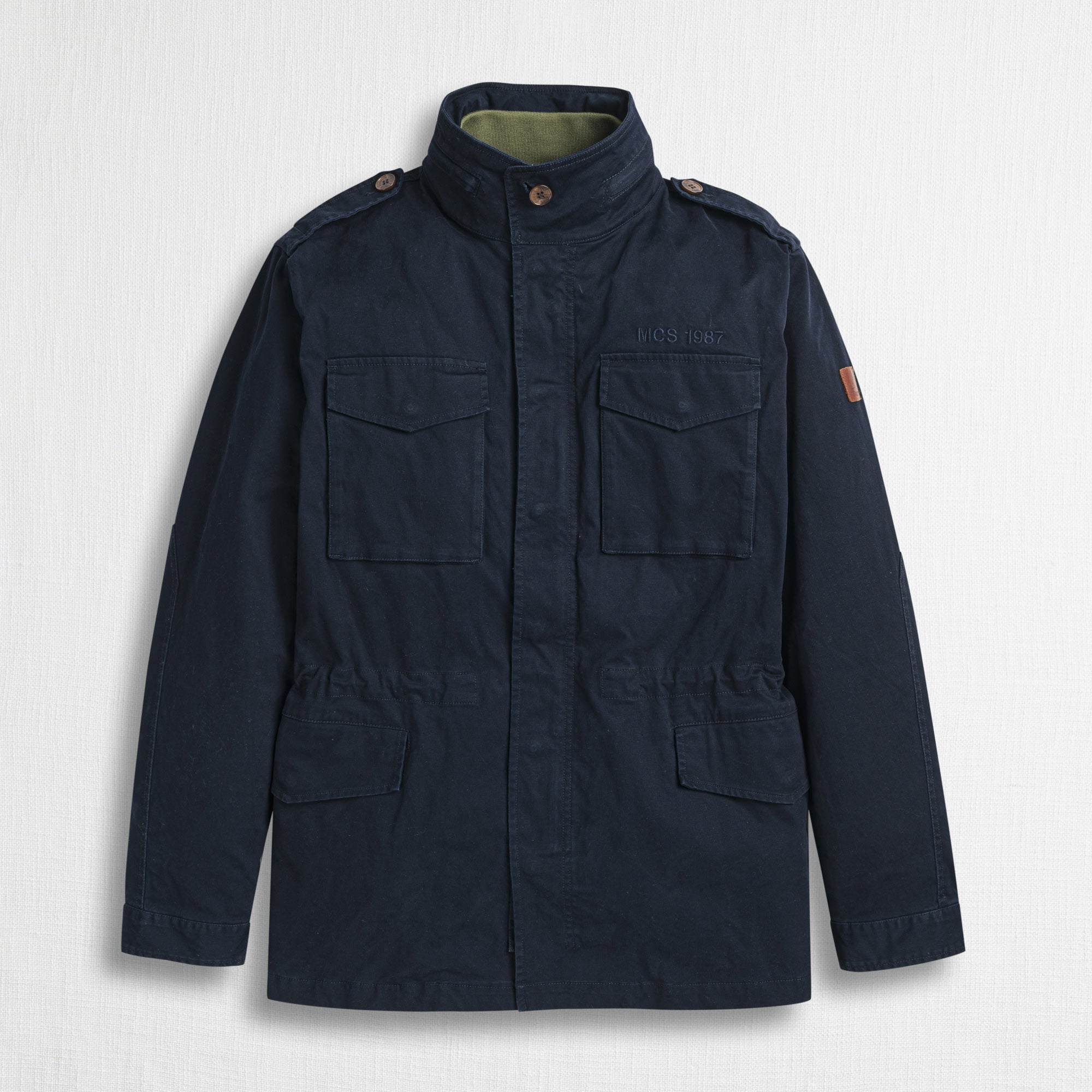 Field Jacket in Cotone Pesante - Blue Navy