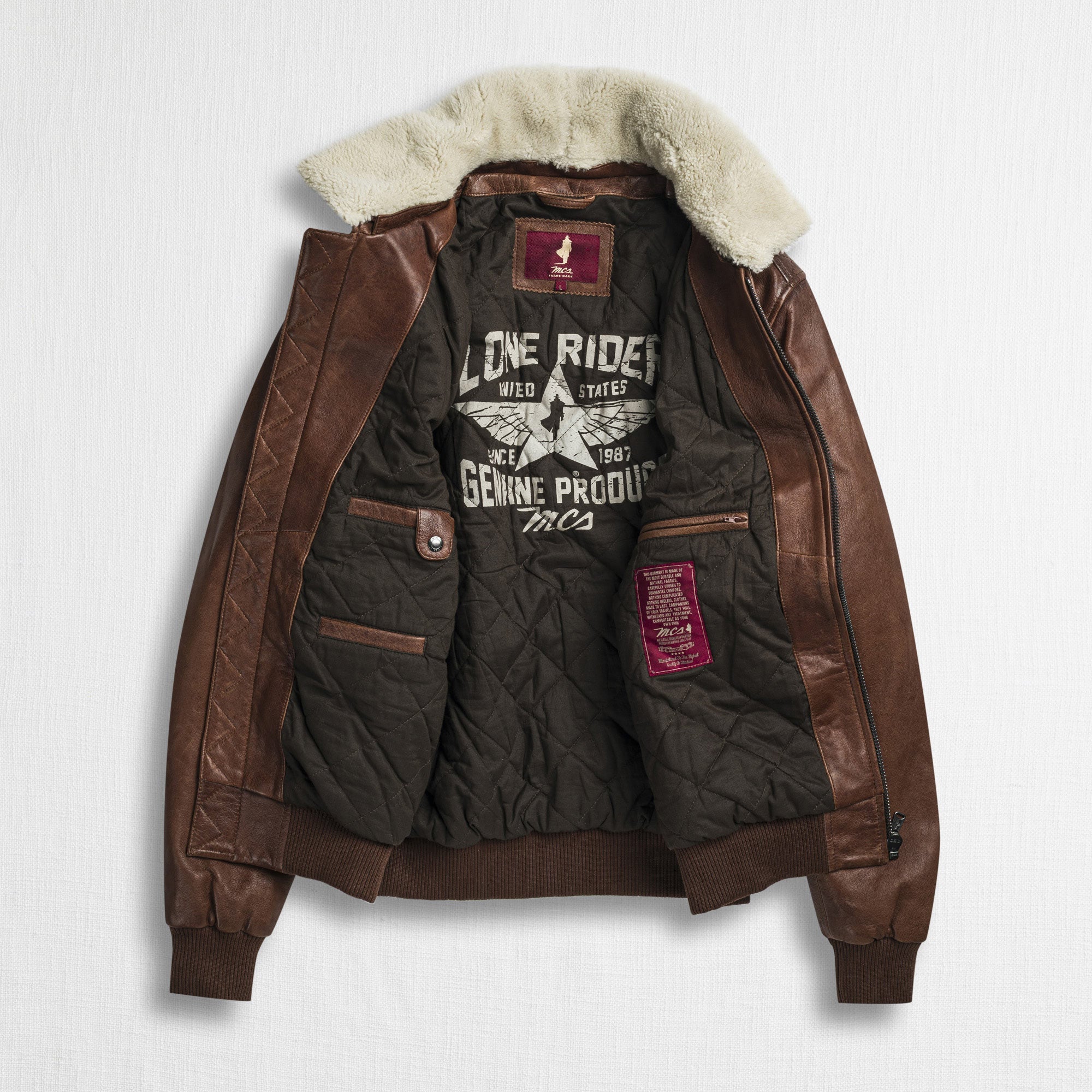 Leather Aviator Jacket - Main Image