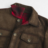 Overshirt in Pelle Scamosciata