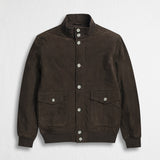 Giacca Harrington Scamosciata - Chocolate