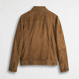 100% Leather Trucker Jacket - Light Cognac