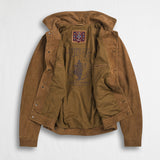 100% Leather Trucker Jacket - Light Cognac