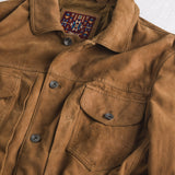 100% Leather Trucker Jacket - Light Cognac