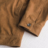 100% Leather Trucker Jacket - Light Cognac