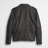 100% Leather Biker Jacket - Chocolate