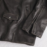 100% Leather Biker Jacket - Chocolate