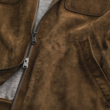100% Suede Leather Jacket - Soil Brown