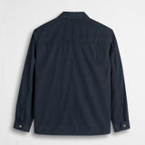 Relaxed Fit Cotton Shirt Jacket - Navy Blue