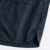 Relaxed Fit Cotton Shirt Jacket - Navy Blue