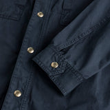 Relaxed Fit Cotton Shirt Jacket - Navy Blue