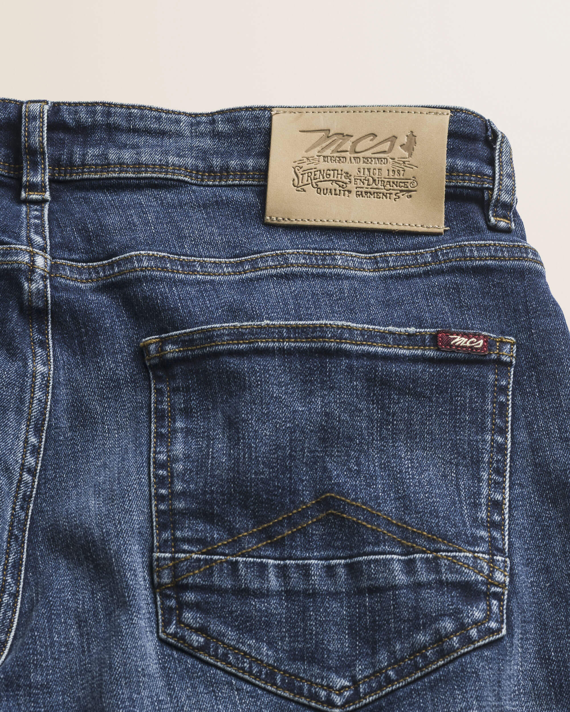 Jeans 5 Tasche Mid Blue Slim Fit dettaglio retro - Mid Blue