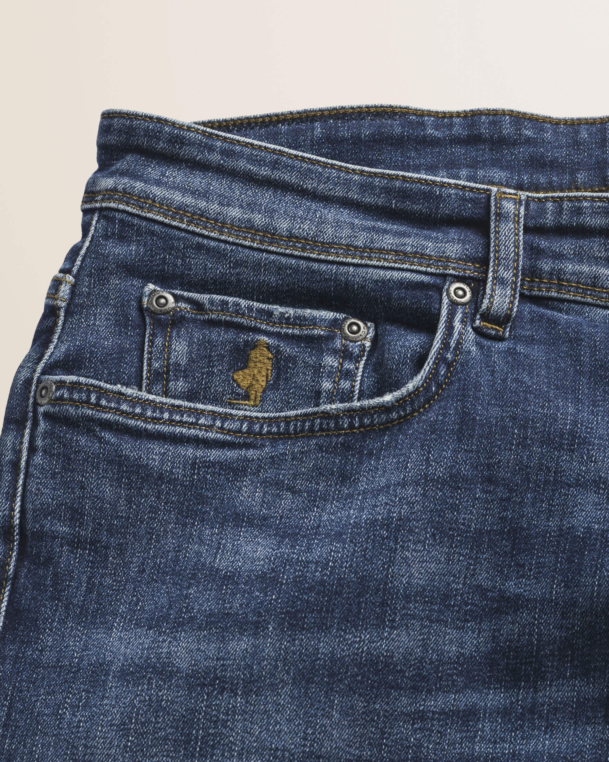 Jeans 5 Tasche Mid Blue Slim Fit dettaglio tasca - Mid Blue