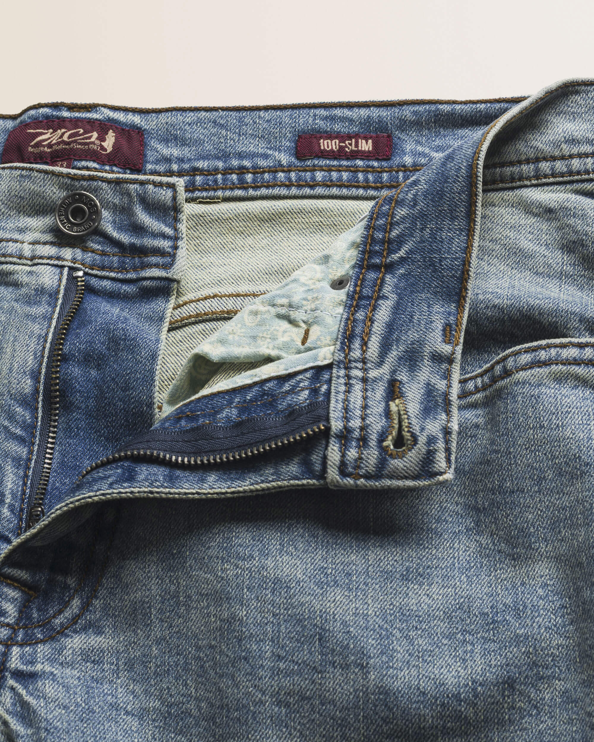 Jeans 5 Tasche Stretch Slim Fit dettaglio apertura - Mid-Light Blue