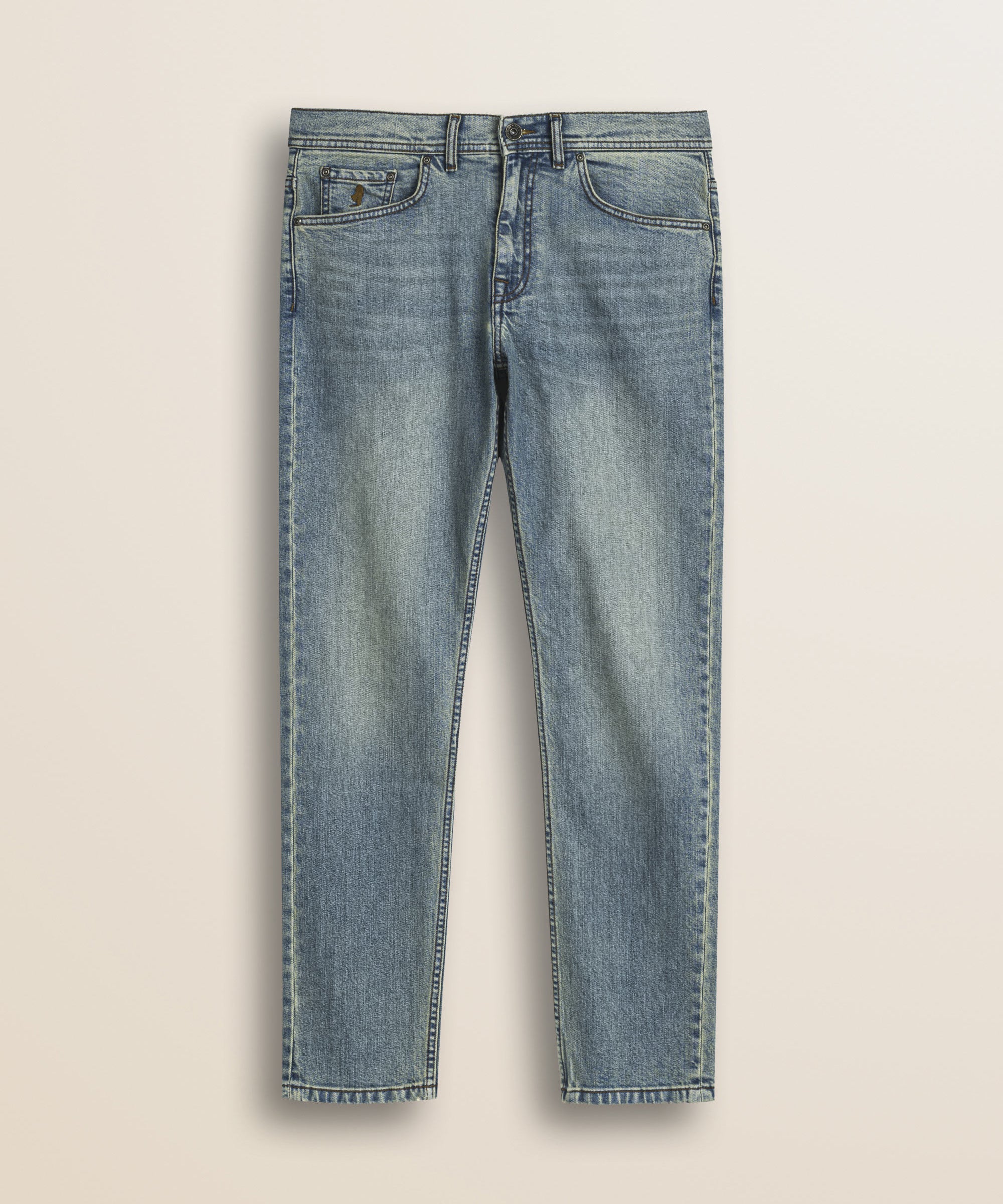 Jeans 5 Tasche Stretch Slim Fit fronte - Mid-Light Blue