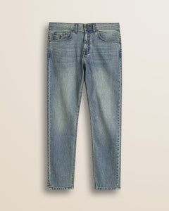Jeans 5 Tasche Stretch Slim Fit fronte - Mid-Light Blue