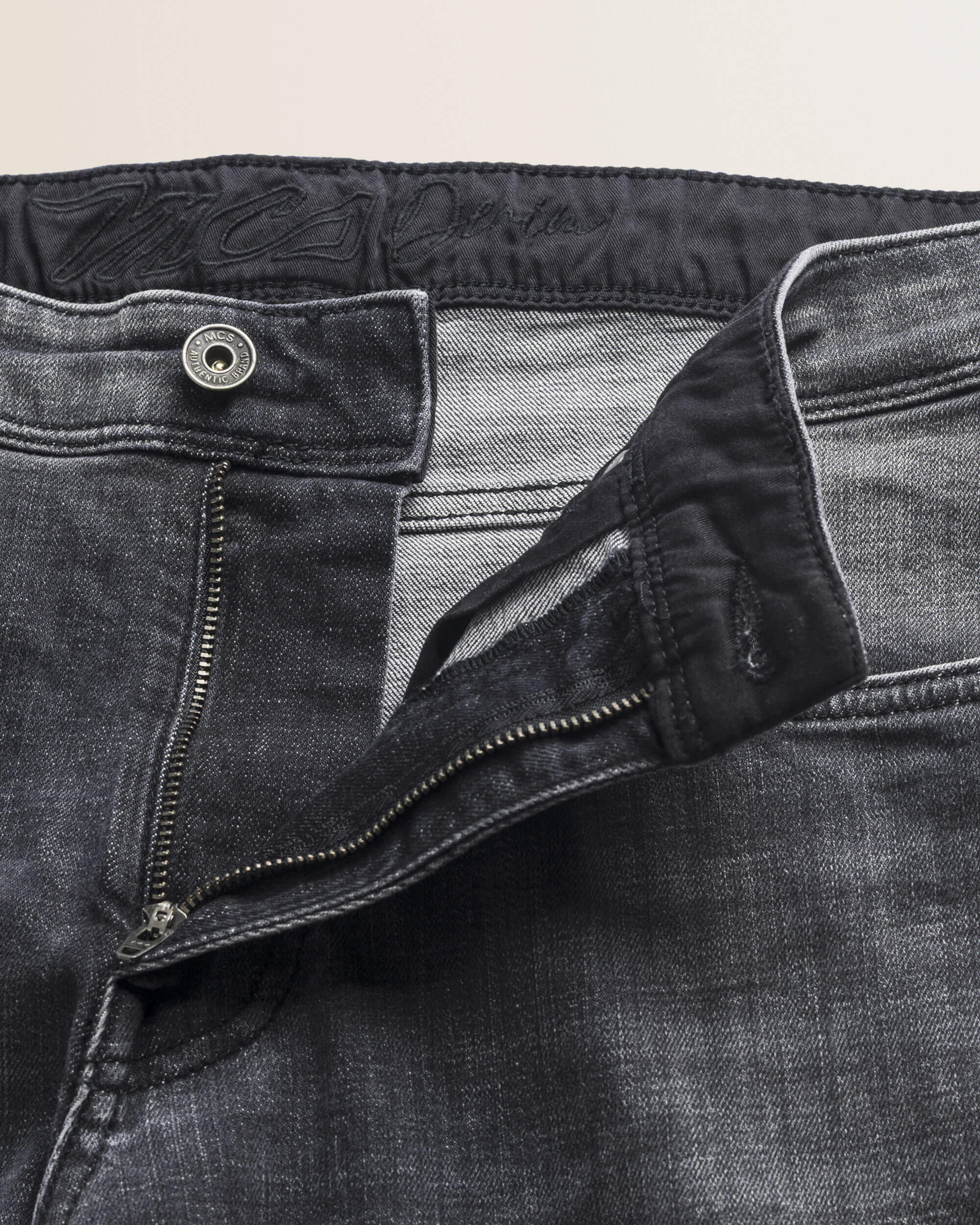Jeans 5 Tasche Nero Wiser Wash Slim Fit dettaglio apertura - Black Denim