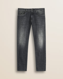Jeans 5 Tasche Nero Wiser Wash Slim Fit fronte - Black Denim