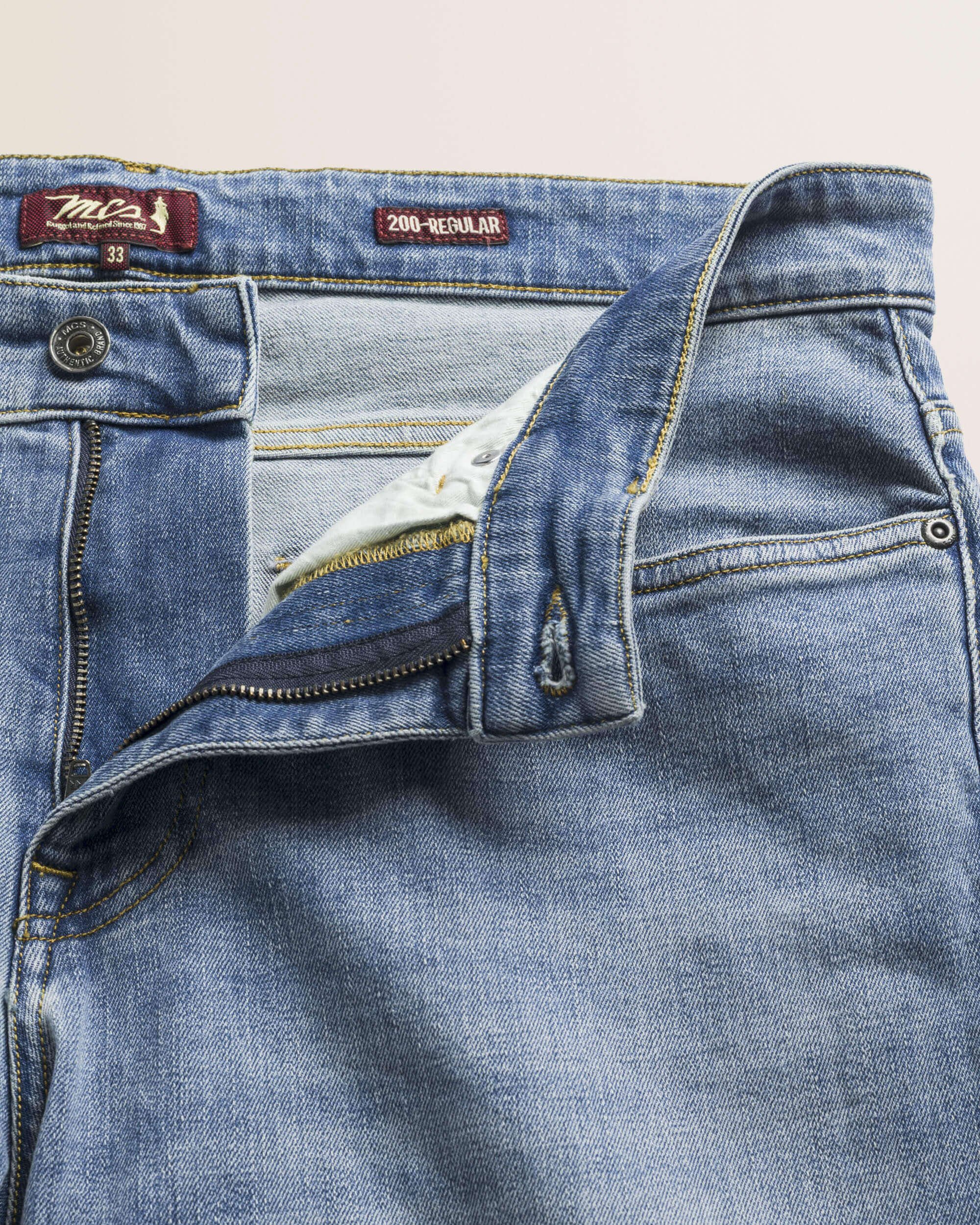 Jeans 5 Tasche Regular Fit Due Lavaggi dettaglio apertura - Medium Blue