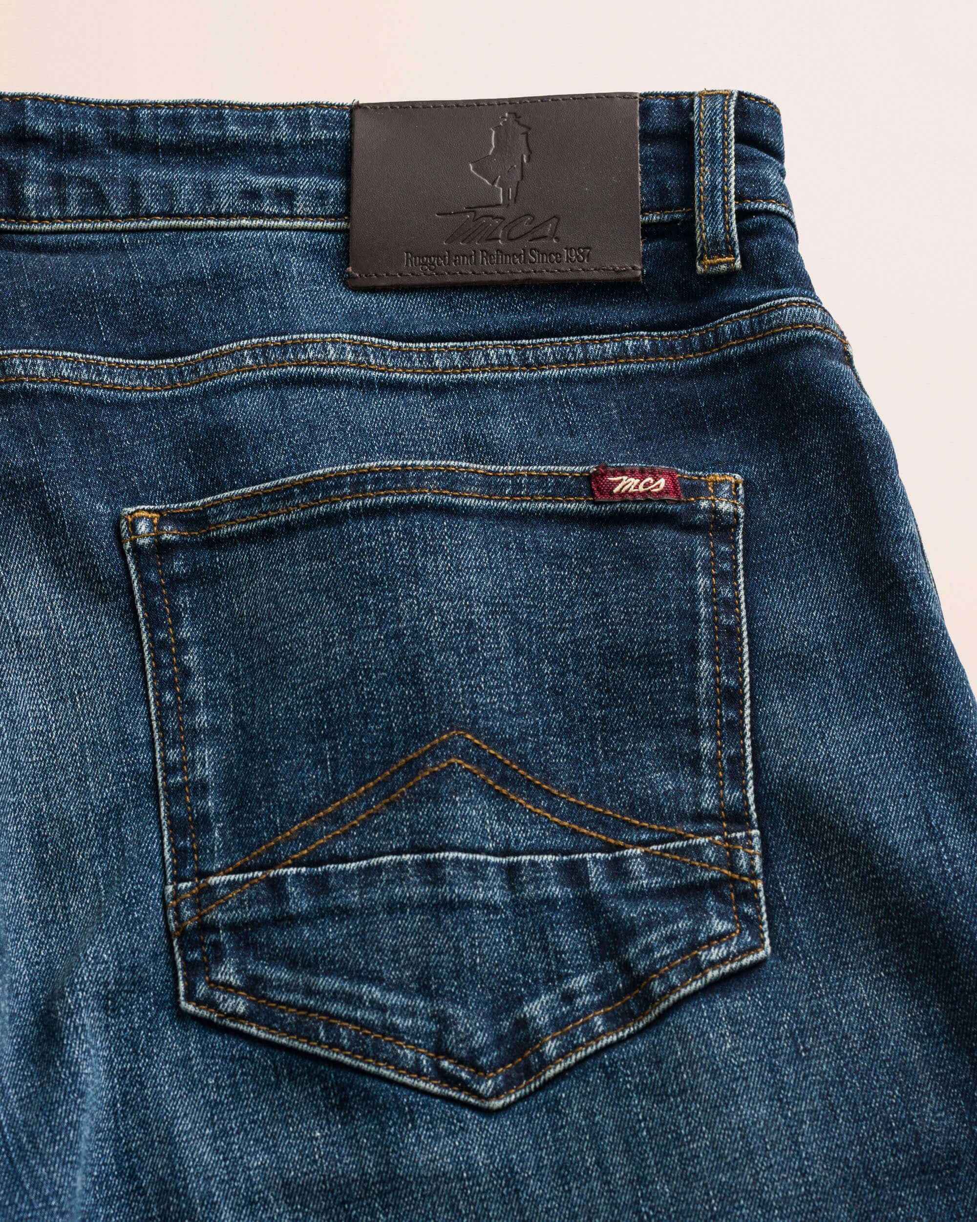 Jeans 5 Tasche Regular Fit Due Lavaggi dettaglio retro - Dark Blue