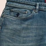 Jeans 5 Tasche con Tintura Beige Regular Fit dettaglio tasca - Destressede Blue