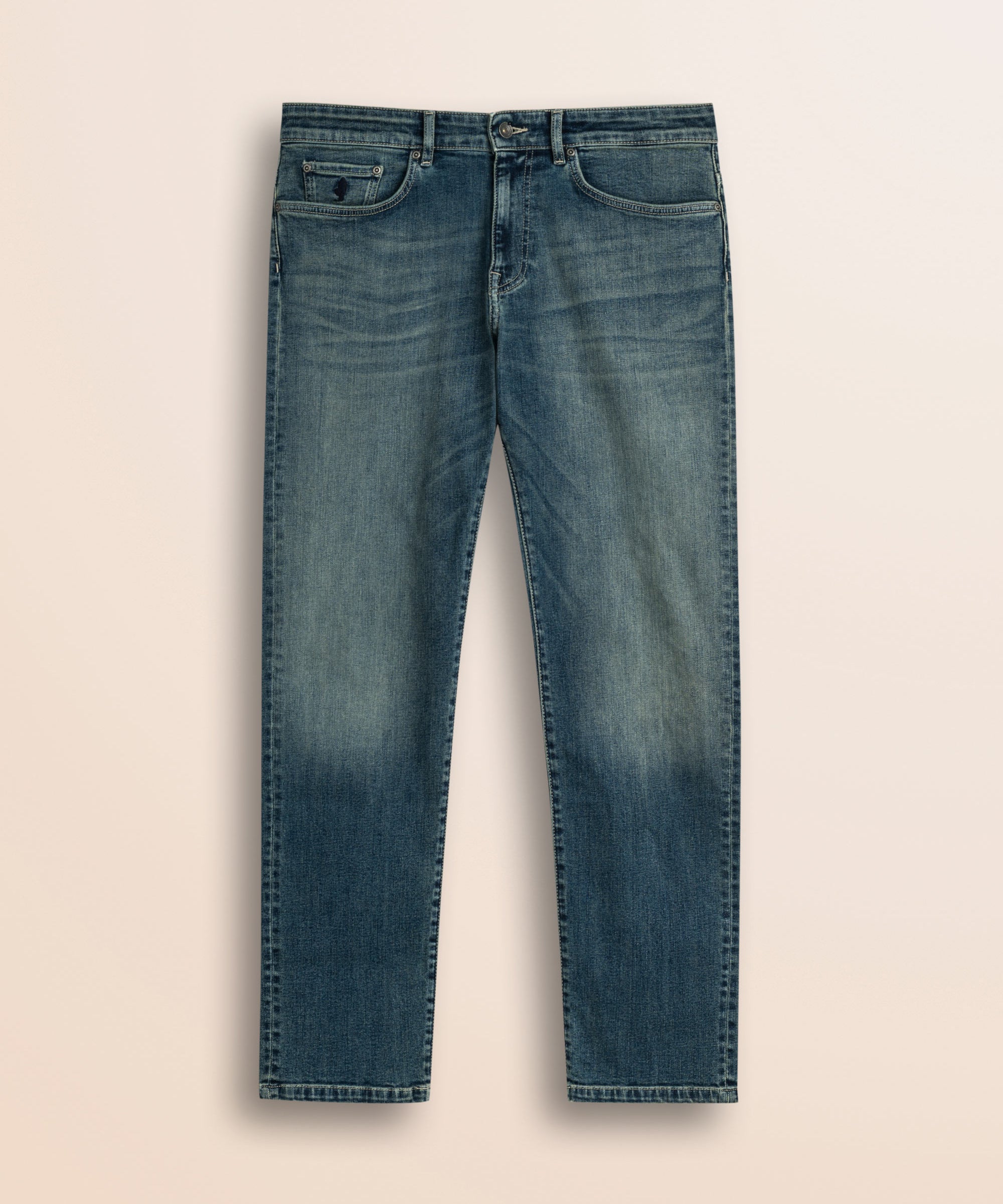 Jeans 5 Tasche con Tintura Beige Regular Fit fronte - Destressede Blue