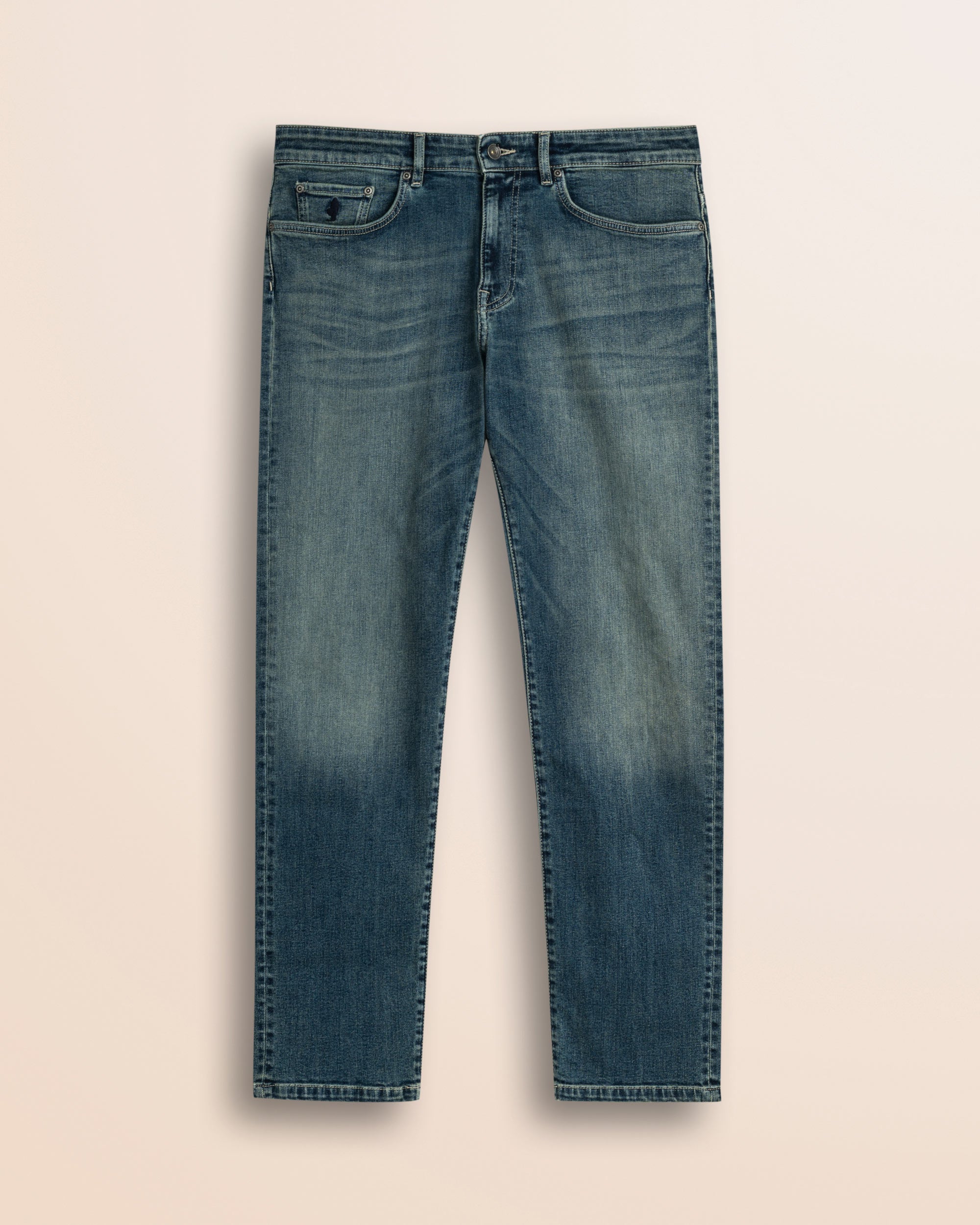 Jeans 5 Tasche con Tintura Beige Regular Fit fronte - Destressede Blue