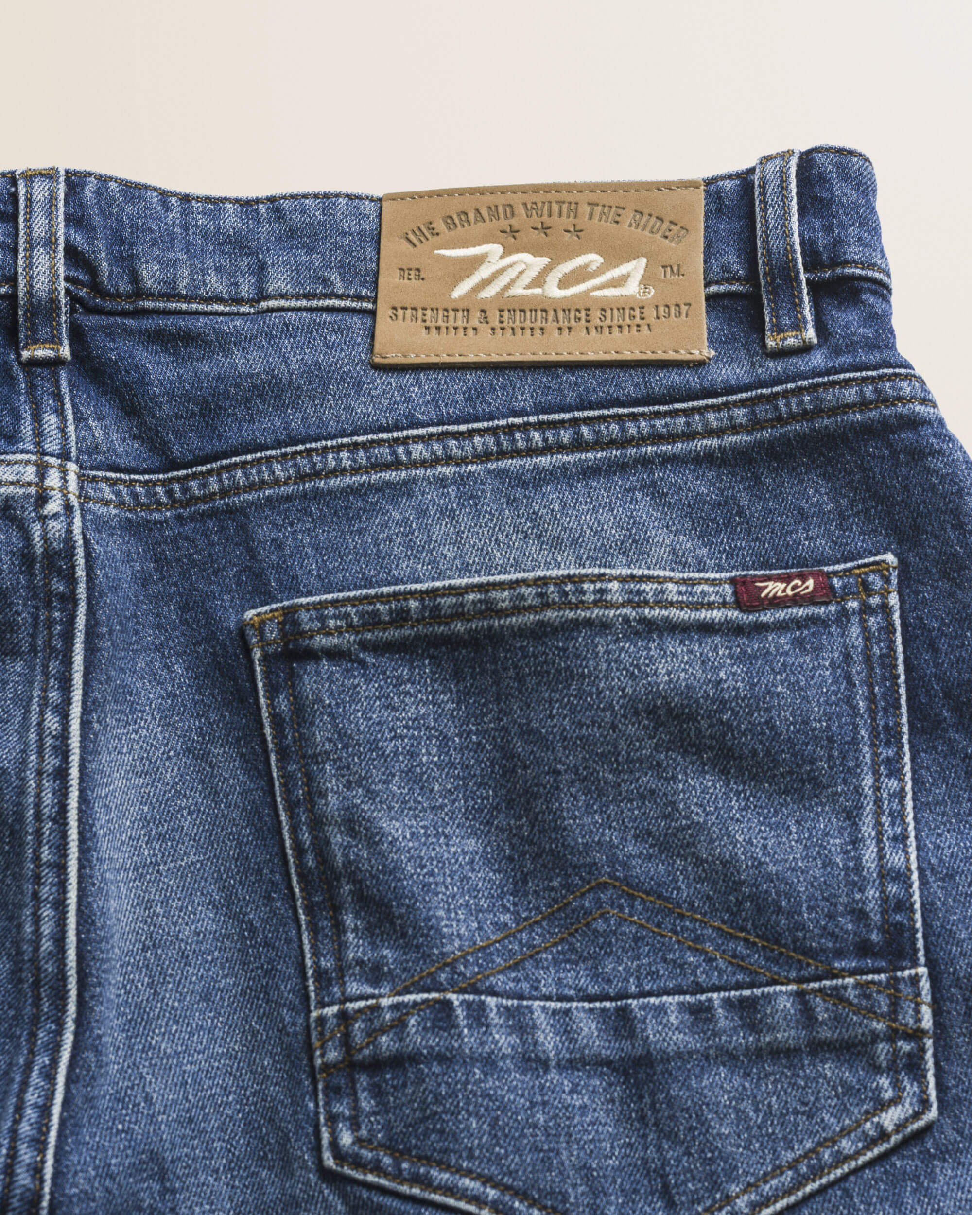 Jeans 5 Tasche Indaco Regular Fit dettaglio retro - Deep Blue