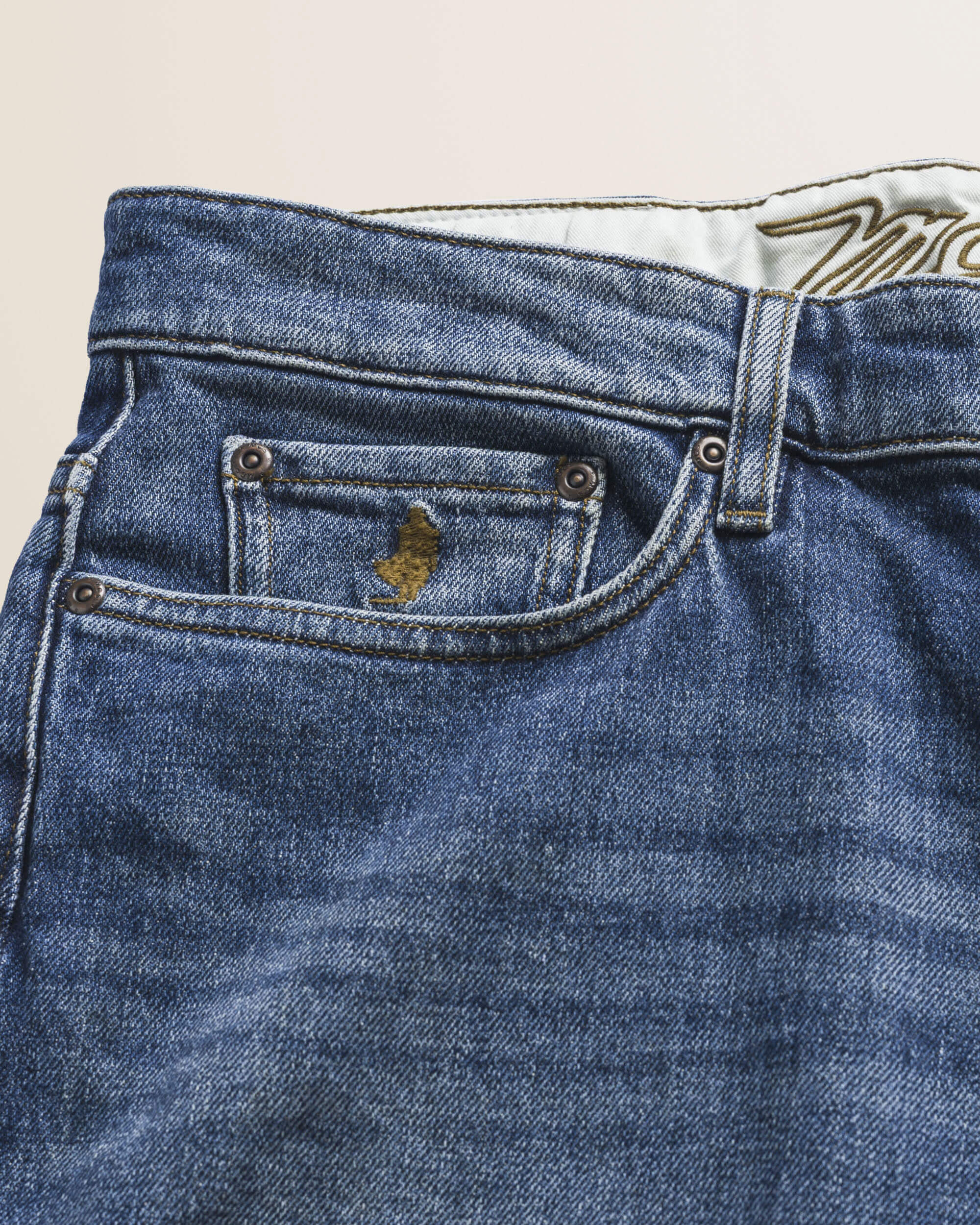Jeans 5 Tasche Indaco Regular Fit dettaglio tasca - Deep Blue