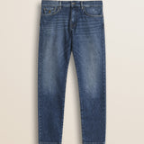 Jeans 5 Tasche Indaco Regular Fit fronte - Deep Blue