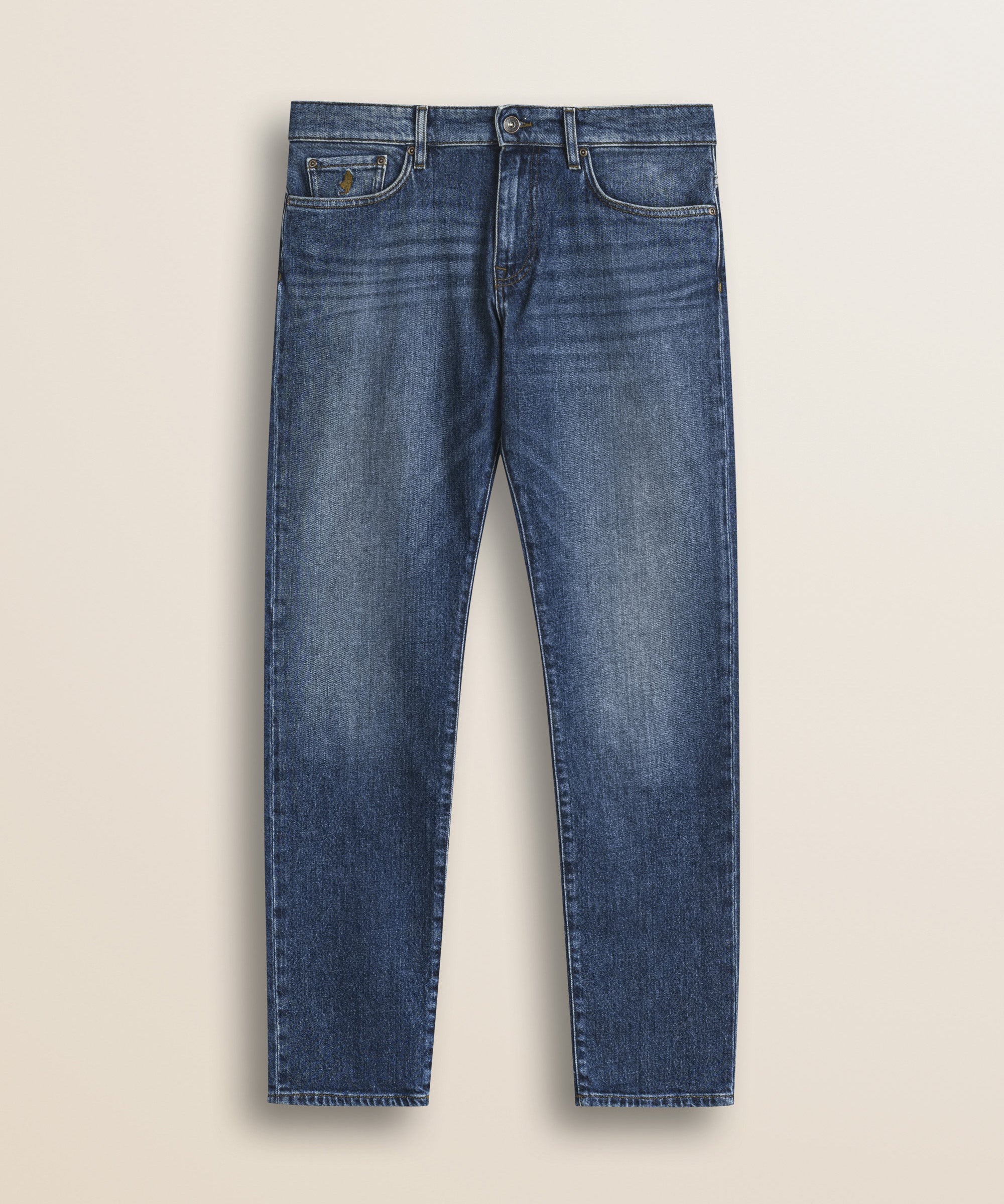 Jeans 5 Tasche Indaco Regular Fit fronte - Deep Blue
