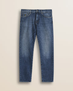 Jeans 5 Tasche Indaco Regular Fit fronte - Deep Blue