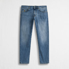 Jeans Regular Fit Lavaggio Medio e Chiaro - Medium Blue