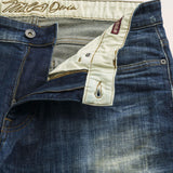 Jeans 5 Tasche Medio-Scuro Fiammato Regular Fit dettaglio apertura - Authentic Blue