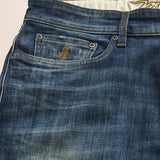 Jeans 5 Tasche Medio-Scuro Fiammato Regular Fit dettaglio - Authentic Blue