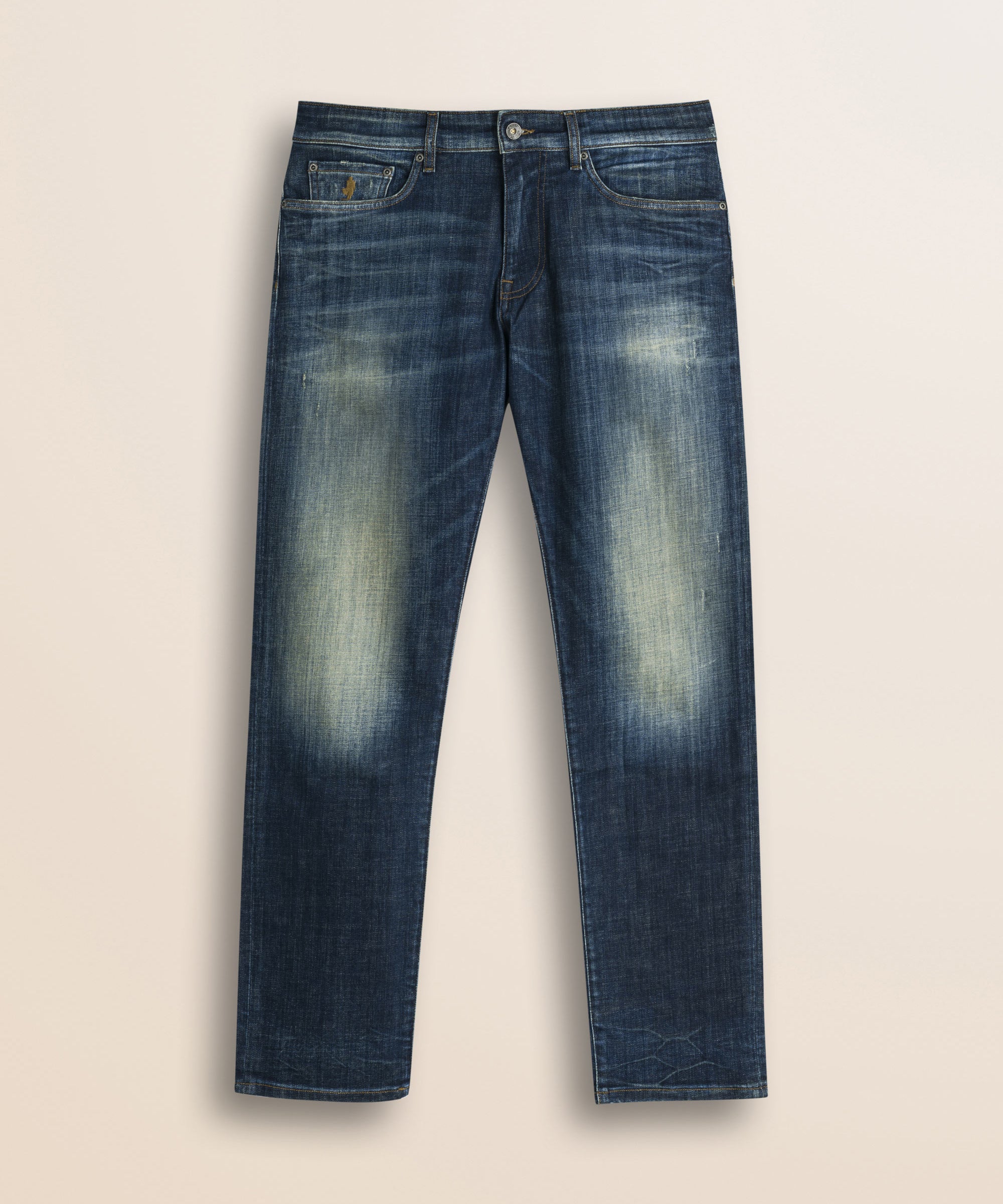 Jeans 5 Tasche Medio-Scuro Fiammato Regular Fit fronte - Authentic Blue