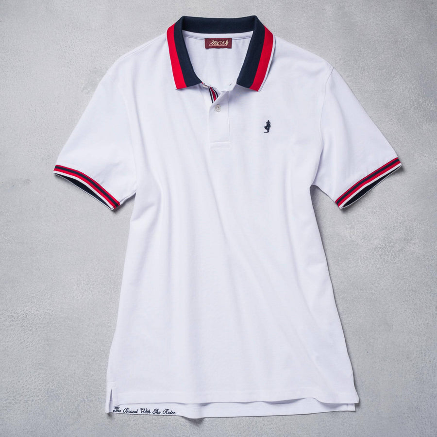 Polo shirt with striped collar