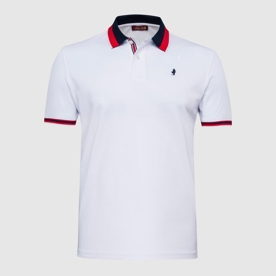 Polo shirt with striped collar