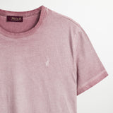 T-Shirt 100% Cotone Tinto a Freddo Effetto Vintage