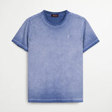 T-Shirt 100% Cotone Tinto a Freddo Effetto Vintage