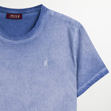 T-Shirt 100% Cotone Tinto a Freddo Effetto Vintage