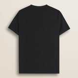 T-Shirt Girocollo in Jersey di Cotone retro - Black