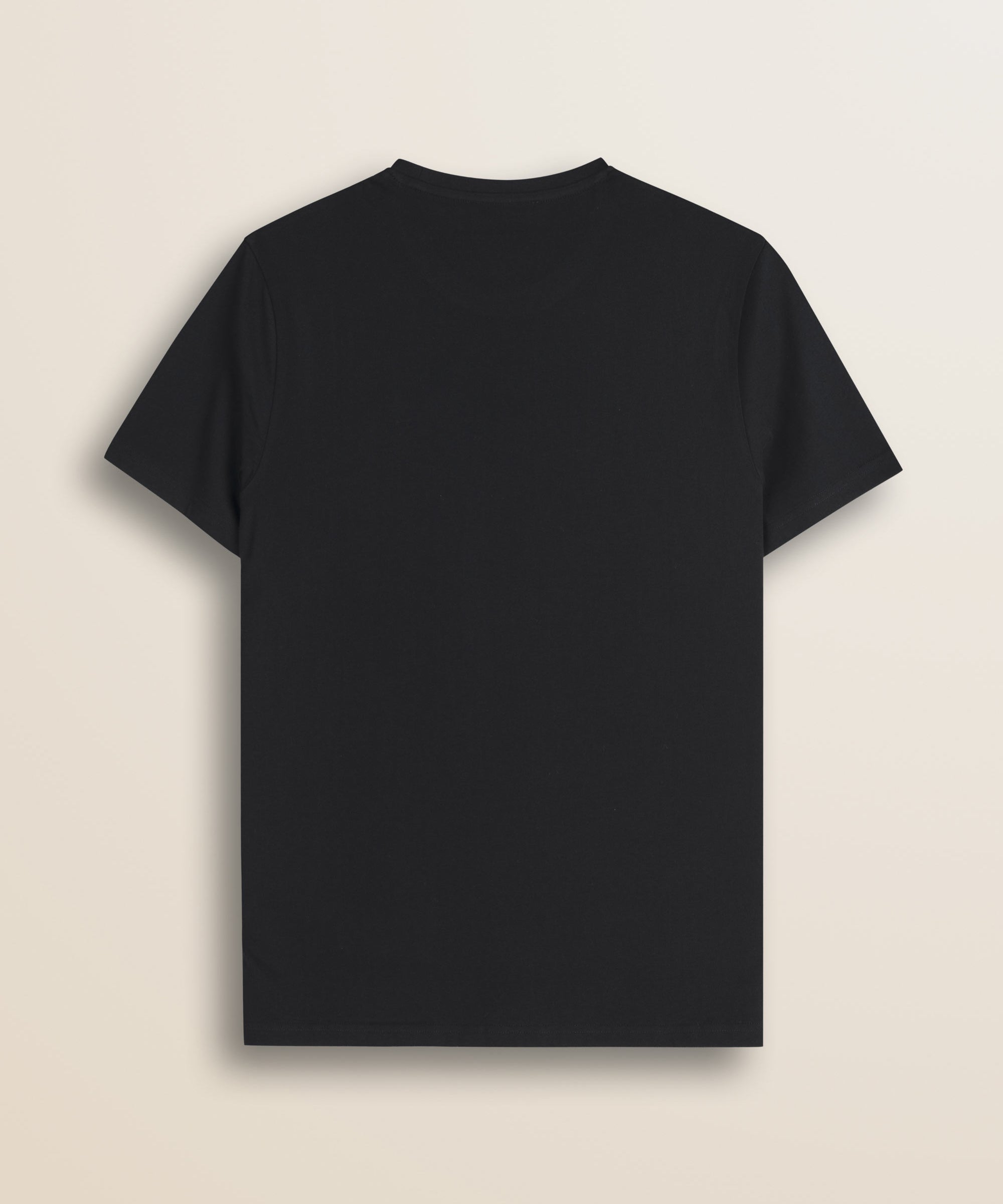 T-Shirt Girocollo in Jersey di Cotone retro - Black