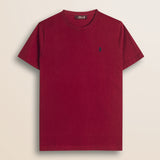 T-Shirt Girocollo in Jersey di Cotone fronte - Merlot